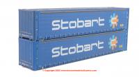4F-028-218 Dapol 45ft Curtain Side Containter Stobart Twin Pack